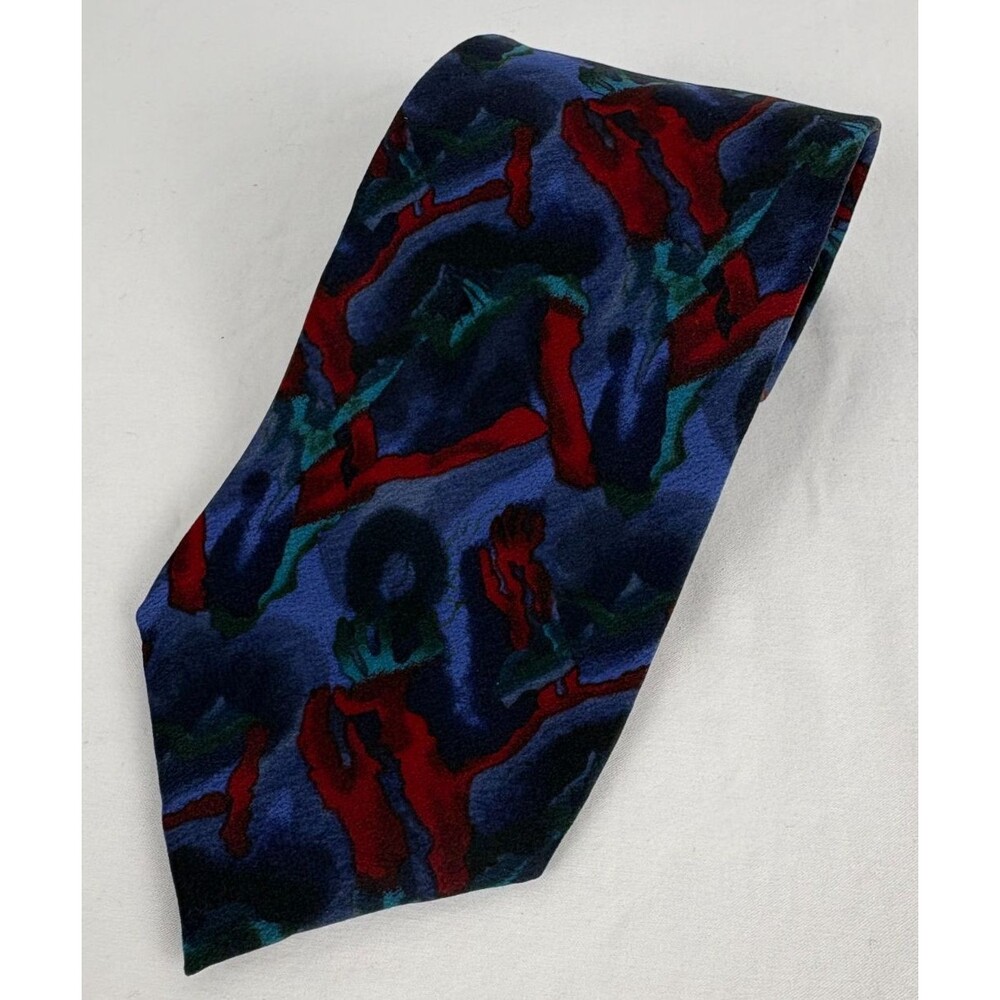 J Garcia Jerry Garcia Silk Tie Poet Absorbes War Collection Six Made USA Vintage
